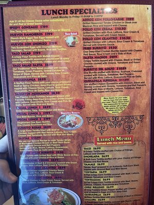 Menu photo 1 La Rosa Mexican Restaurant Greenwood, IN Menu photo 1 La Rosa Mexican Restaurant Greenwood, IN