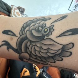 Tattoo Lab - One of his originals that he did in black and grey for me. Ghost chicken rules.