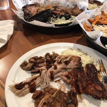 Smokin' Dave's BBQ & Brew - The 3 meats with two sides platter was able to feed 3 people! - Barbeque Near Me - Lyons, Colorado