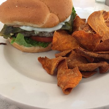Pacifica Breeze Cafe - Turkey burger with yam chips - Salad Near Me - San Diego, California Pacifica Breeze Cafe - Turkey burger with yam chips - Salad Near Me - San Diego, California