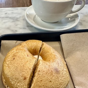 Canadian Bakin - Slow Burn Bagel (Chipotle and Cheddar) paired with Vanilla Bourbon Latte - Bakeries Near Me - Huntsville, Alabama Canadian Bakin - Slow Burn Bagel (Chipotle and Cheddar) paired with Vanilla Bourbon Latte - Bakeries Near Me - Huntsville, Alabama