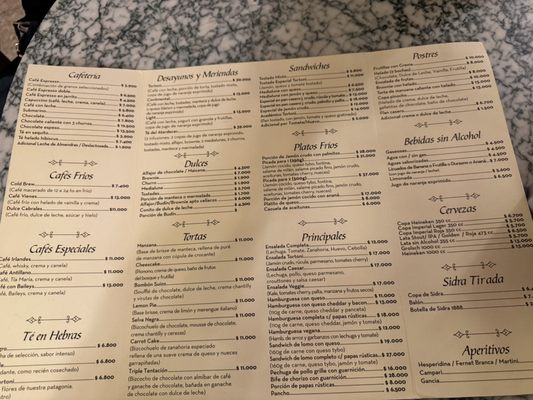 Menu photo 3 Café Tortoni Buenos Aires, C Menu photo 3 Café Tortoni Buenos Aires, C