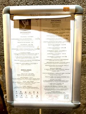 Menu photo 1 Más Al Sur Madrid, M