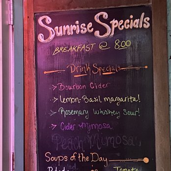 Sunrise Cafe - Drink Specials - New American Near Me - Yellow Springs, Ohio