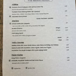 Bathers - Lunch and dinner menu