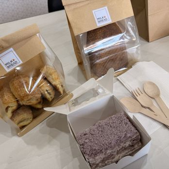 Milk Bread LV - Cheese bread, some sort of ube bread, taro dessert/pastry - Bakeries Near Me - Las Vegas, Nevada