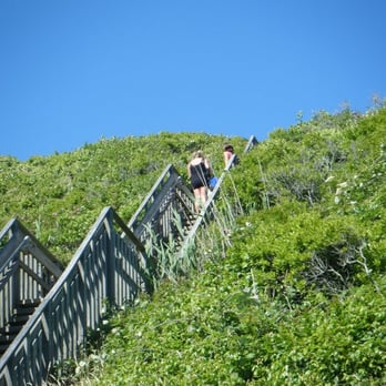 Mohegan Bluffs - A lot of stairs going up. - Active Life Near Me - Block Island, Rhode Island