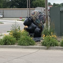 Sinclair - Marysville is known for having black squirrels, so you will see these in different decorative designs all over the town.