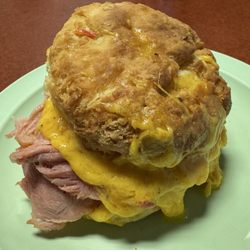 Shreveport Biscuit Company - Biscuit with pimento cheese and country ham