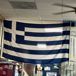 Greek flag and photos