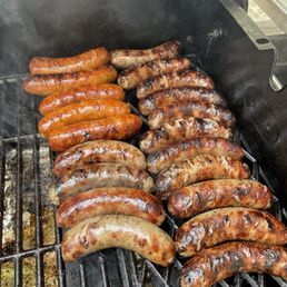 Brats and some hot Italian Sausage Brats and some hot Italian Sausage
