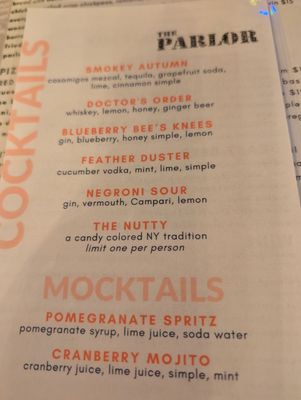 Menu photo 1 The Parlor Dobbs Ferry, NY