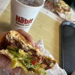 Habit Burger & Grill - I've started eating eating my impossible cheeseburger. It was yummy.