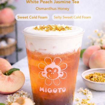 Migoto Boba - White Peach Dream! - Bubble Tea Near Me - New Canaan, Connecticut Migoto Boba - White Peach Dream! - Bubble Tea Near Me - New Canaan, Connecticut