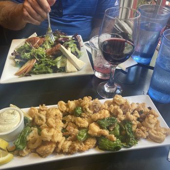 V Restaurant, Bistro & Bar - What a find! We loved the duck breast salad and crispy calamari. Charming setting with a sweet courtyard.  We had a wonderful time! - New American Near Me - Murphys, California