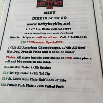 Heftyboy BBQ - Here's The menu I took pictures of it - Barbeque Near Me - Chula Vista, California Heftyboy BBQ - Here's The menu I took pictures of it - Barbeque Near Me - Chula Vista, California
