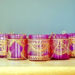 GLAM NYC Boho Boutique - Handpainted tealight lanterns