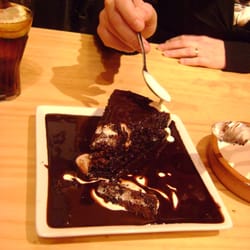 Disfrutando de la "Txorreosa" de chocolate. Lekker!
