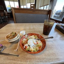 Gas Grill Family Restaurant - Vegetable Soup & Salad that comes with 3 Pork Chop dinner.