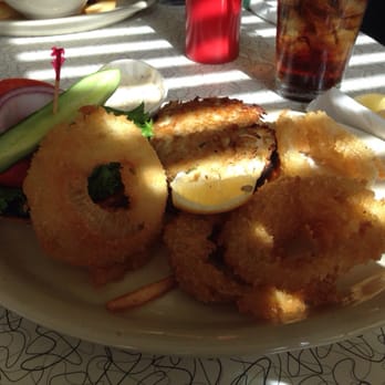 Howley's Restaurant - Crabcake sandwich w/onion rings - Diners Near Me - West Palm Beach, Florida