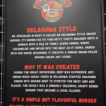 Pats Patty's - Description of their Oklahoma style burgers - Burgers Near Me - Las Vegas, Nevada Pats Patty's - Description of their Oklahoma style burgers - Burgers Near Me - Las Vegas, Nevada