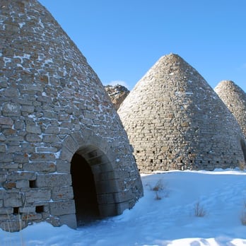 Ward Charcoal Ovens State Historic Park - The ovens on a clear blue winter day - Hiking Near Me - Ely, Nevada Ward Charcoal Ovens State Historic Park - The ovens on a clear blue winter day - Hiking Near Me - Ely, Nevada