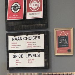 Desi Wok - Different types of naan and the spice levels.