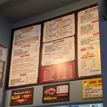 Ted's Bar-B-Q - Menu above cash register. - Barbeque Near Me - Huntsville, Alabama Ted's Bar-B-Q - Menu above cash register. - Barbeque Near Me - Huntsville, Alabama