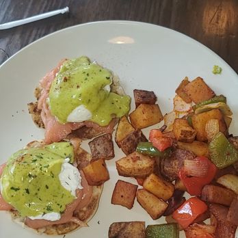 The Flying Egg - Lox Rocks benedict (basil hollandaise best part) - Breakfast & Brunch Near Me - Bethlehem, Pennsylvania