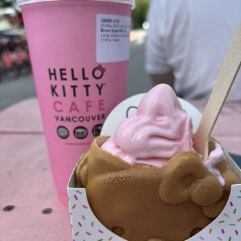 Hello Kitty Cafe - Waffle ice cream - Themed Cafes Near Me - Vancouver, British Columbia