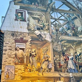 Quartier Petit Champlain - Mural with Quebec City history - Shopping Centers Near Me - Quebec City, Quebec