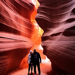 Antelope Slot Canyon Tours - Taken just barely inside the Upper Canyon with the entrance as a backdrop.