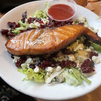 E.G. Nick's Grill & Tavern - Salmon Salad with dried cranberries and blue cheese. - Greek Near Me - Lapeer, Michigan E.G. Nick's Grill & Tavern - Salmon Salad with dried cranberries and blue cheese. - Greek Near Me - Lapeer, Michigan