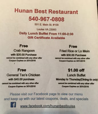 Menu photo 3 Hunan Best Louisa, VA Menu photo 3 Hunan Best Louisa, VA