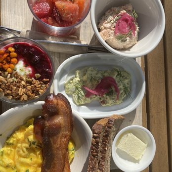 Kantine - Breakfast board: scrambled eggs, bacon, yogurt, citrus salad, fish x2 - Scandinavian Near Me - San Francisco, California