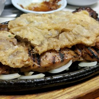 Han Yang Restaurant - 3 combo - meat jun, bbq chicken, and kalbi - Korean Near Me - Honolulu, Hawaii Han Yang Restaurant - 3 combo - meat jun, bbq chicken, and kalbi - Korean Near Me - Honolulu, Hawaii