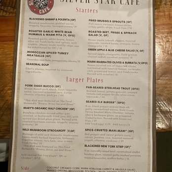 Silver Star Cafe - Main menu - New American Near Me - Park City, Utah Silver Star Cafe - Main menu - New American Near Me - Park City, Utah