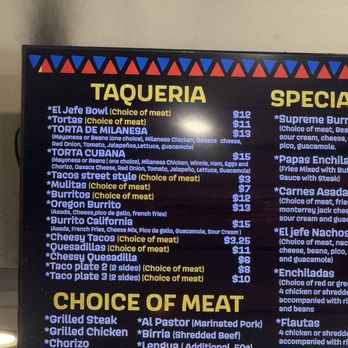 EL Jefe Grill - Menu - Chicken Shop Near Me - Tigard, Oregon EL Jefe Grill - Menu - Chicken Shop Near Me - Tigard, Oregon