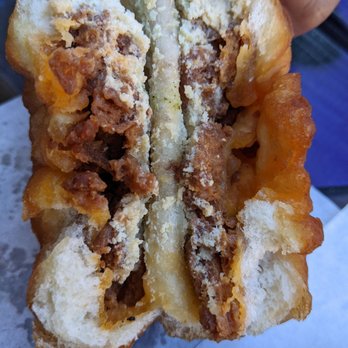 Doe Donuts - Inside of blue cheese donut - Donuts Near Me - Portland, Oregon