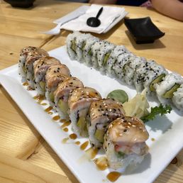 Salmon Torch Roll (no cucumber) $14 + Avocado Roll $7 Salmon Torch Roll (no cucumber) $14 + Avocado Roll $7