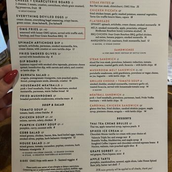 Cardinal Spirits - Food menu - Cocktail Bars Near Me - Bloomington, Indiana
