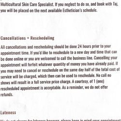 Mahaly Spa - Altered policy after stating I am not welcomed at the spa