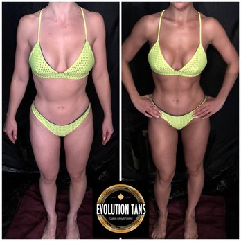 Evolution Tans - Before and after Contour tan - Spray Tanning Near Me - The Woodlands , Texas