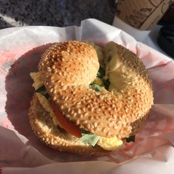 Cafe Vahik - Mediterranean bagel: Sesame bagel with egg, feta, tomatoes fresh basil and tomato - Coffee & Tea Near Me - La Jolla, California Cafe Vahik - Mediterranean bagel: Sesame bagel with egg, feta, tomatoes fresh basil and tomato - Coffee & Tea Near Me - La Jolla, California