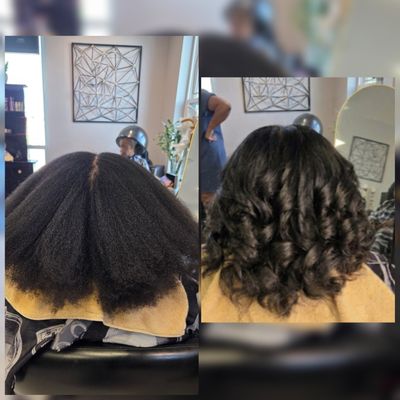 Natural Hair Silk Press - This services are natural hair clients with silk press and deep conditioning hair treatments. Natural Hair Silk Press - This services are natural hair clients with silk press and deep conditioning hair treatments.