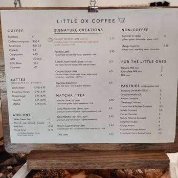 Little Ox Coffee - Menu - Coffee & Tea Near Me - Fullerton, California