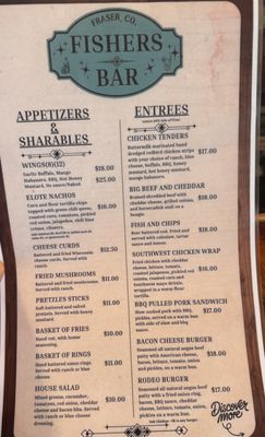 Menu photo 1 Fisher’s Bar Fraser, CO Menu photo 1 Fisher’s Bar Fraser, CO