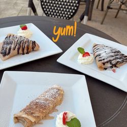 Coco Crepes, Waffles & Coffee - Kingwood - Tiramisu crepe, creme brulee and cocos crepes.