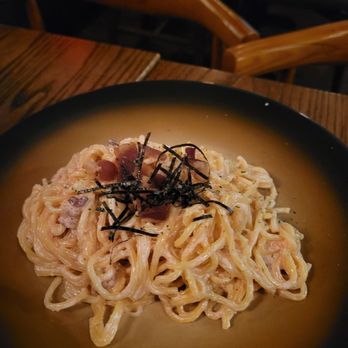 11 Tigers - Mentaiko pasta with bacon. did not opt for the uni that was $7. Maybe better with uni. But overall solid mentaiko pasta. - Asian Fusion Near Me - New York, New York 11 Tigers - Mentaiko pasta with bacon. did not opt for the uni that was $7. Maybe better with uni. But overall solid mentaiko pasta. - Asian Fusion Near Me - New York, New York