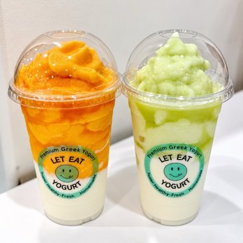 Let Eat Yogurt - Tangerine slush and honeydew slush - Desserts Near Me - Buena Park, California